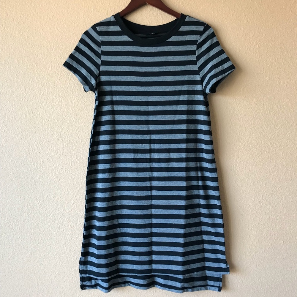 Mossimo Short Striped Tshirt Dress Black Grey
